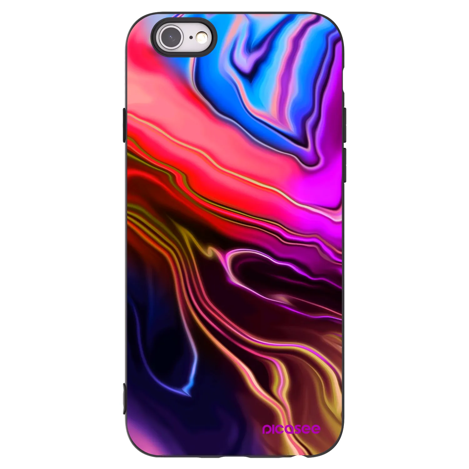 Picasee Apple iPhone 6/6S Hülle - Schwarzes Silikon - Electric
