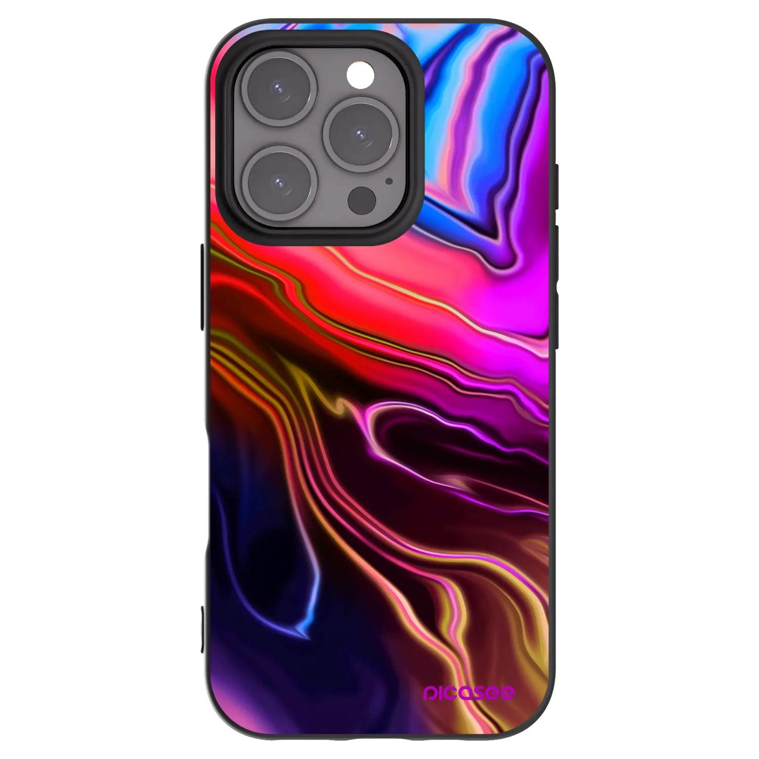 Picasee Apple iPhone 16 Pro Hülle - Schwarzes Silikon - Electric