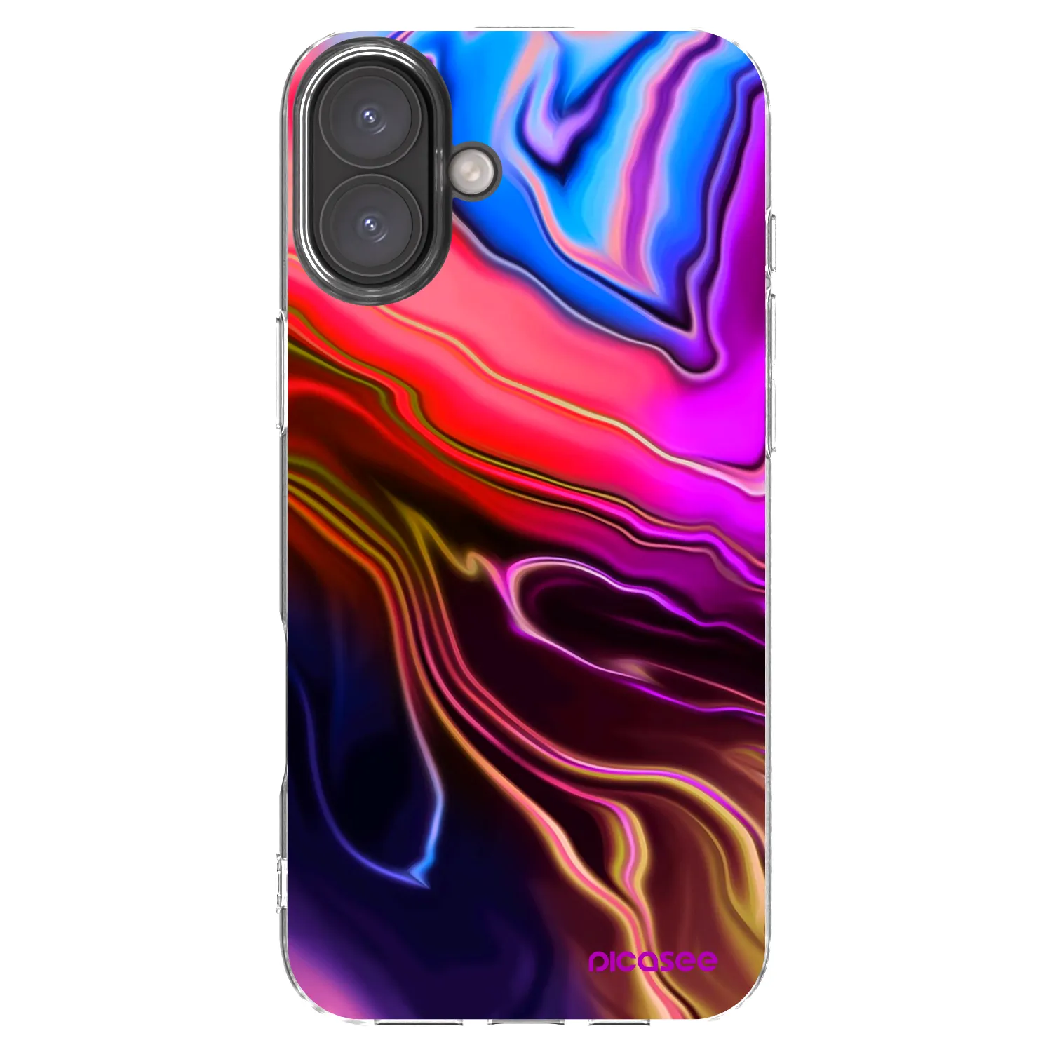 Picasee Apple iPhone 16 Plus Hülle - Transparentes Silikon - Electric