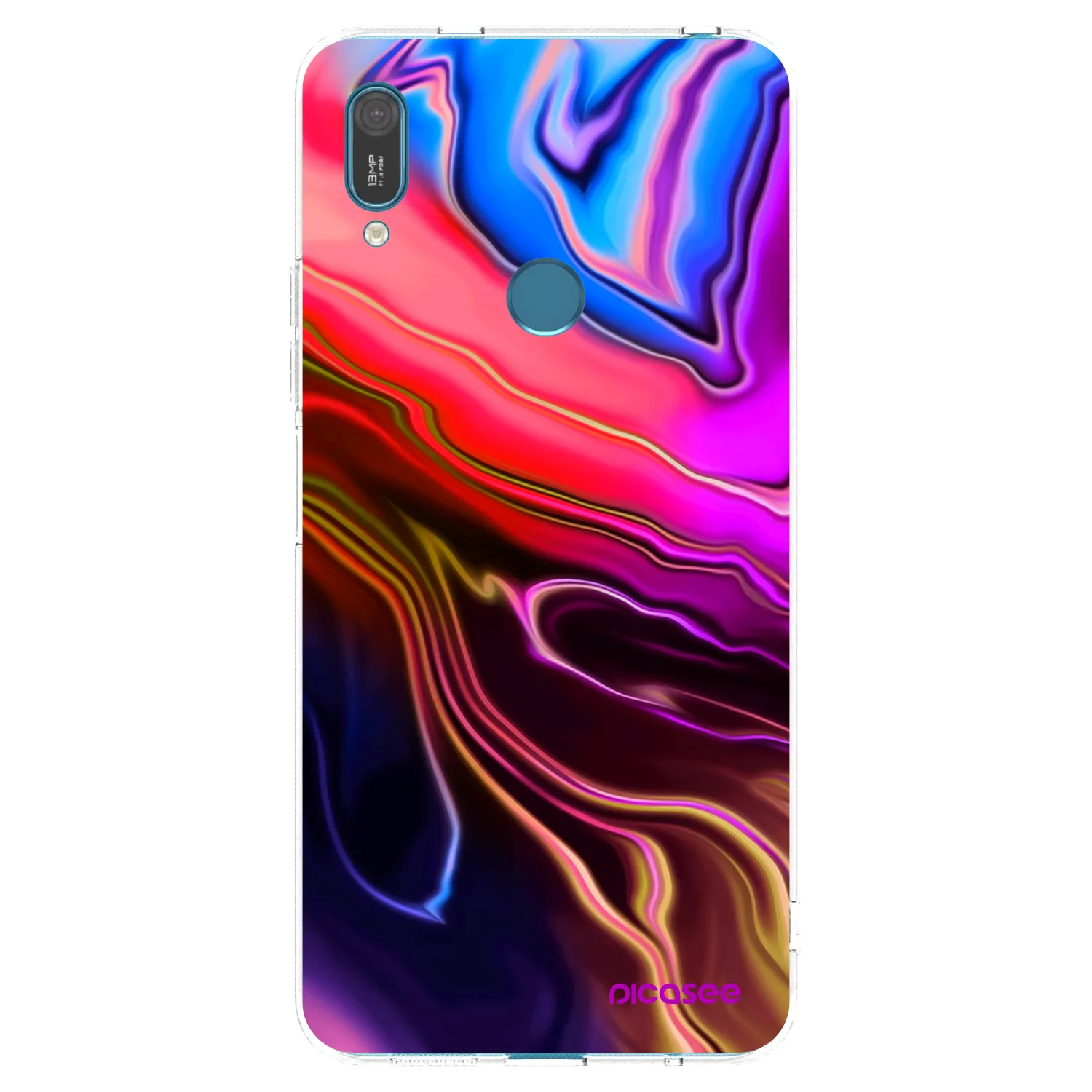 Picasee Huawei Y7 2019 Hülle - Transparentes Silikon - Electric