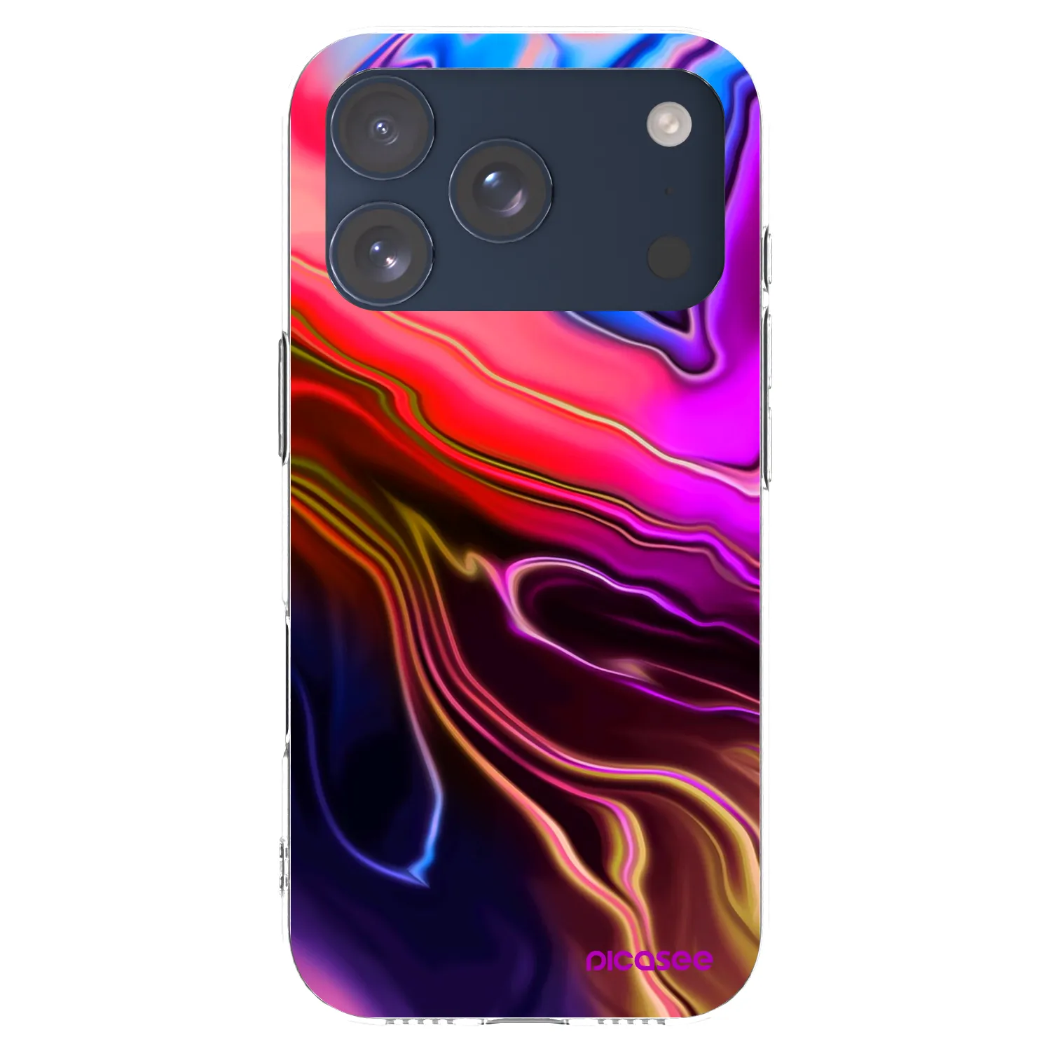 Picasee Apple iPhone 17 Pro Hülle - Transparentes Silikon - Electric