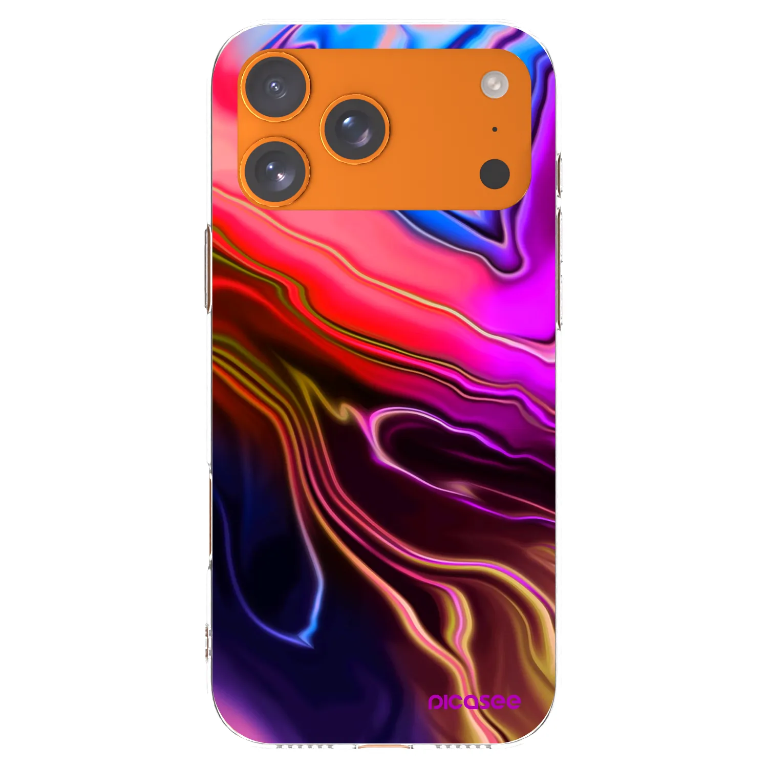 Picasee Apple iPhone 17 Pro Max Hülle - Transparentes Silikon - Electric