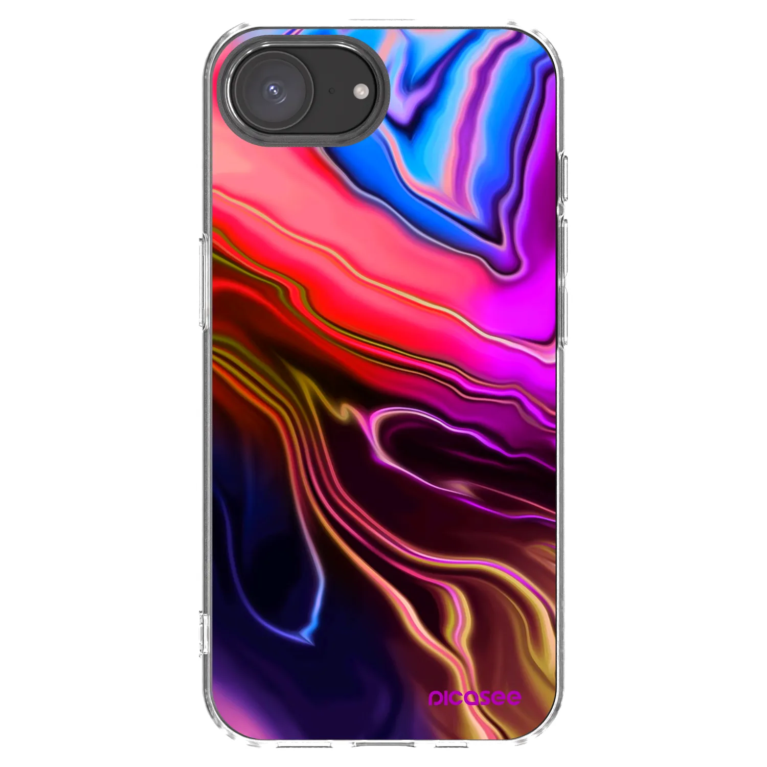 Picasee Apple iPhone 17e Hülle - Transparentes Silikon - Electric