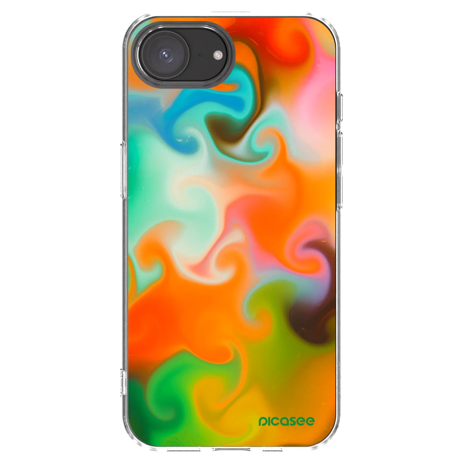 Picasee Apple iPhone 16e Hülle - Transparentes Silikon - Juice