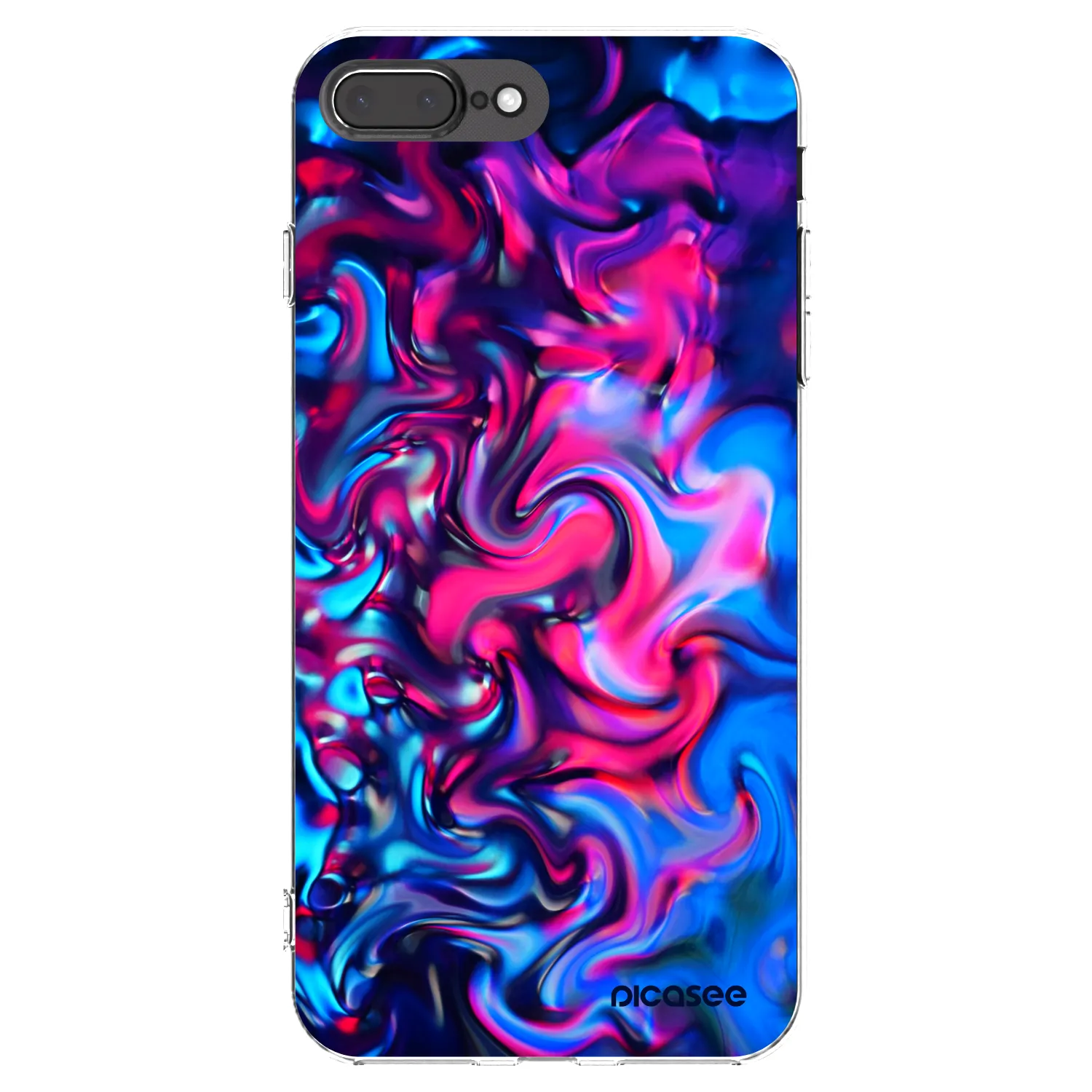 Picasee Apple iPhone 7 Plus Hülle - Transparentes Silikon - Redlight