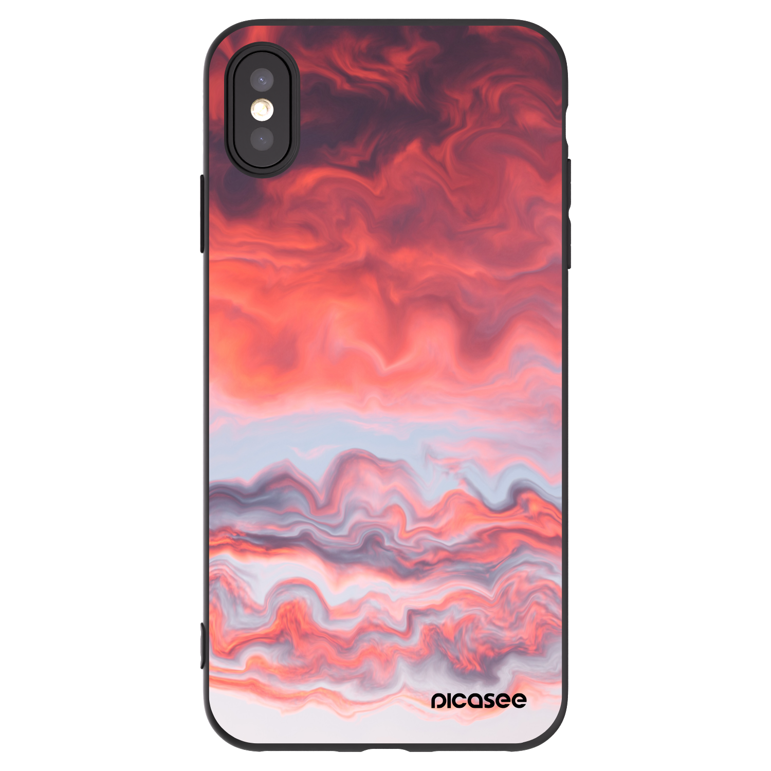 Picasee Apple iPhone XS Max Hülle - Schwarzes Silikon - Sunset