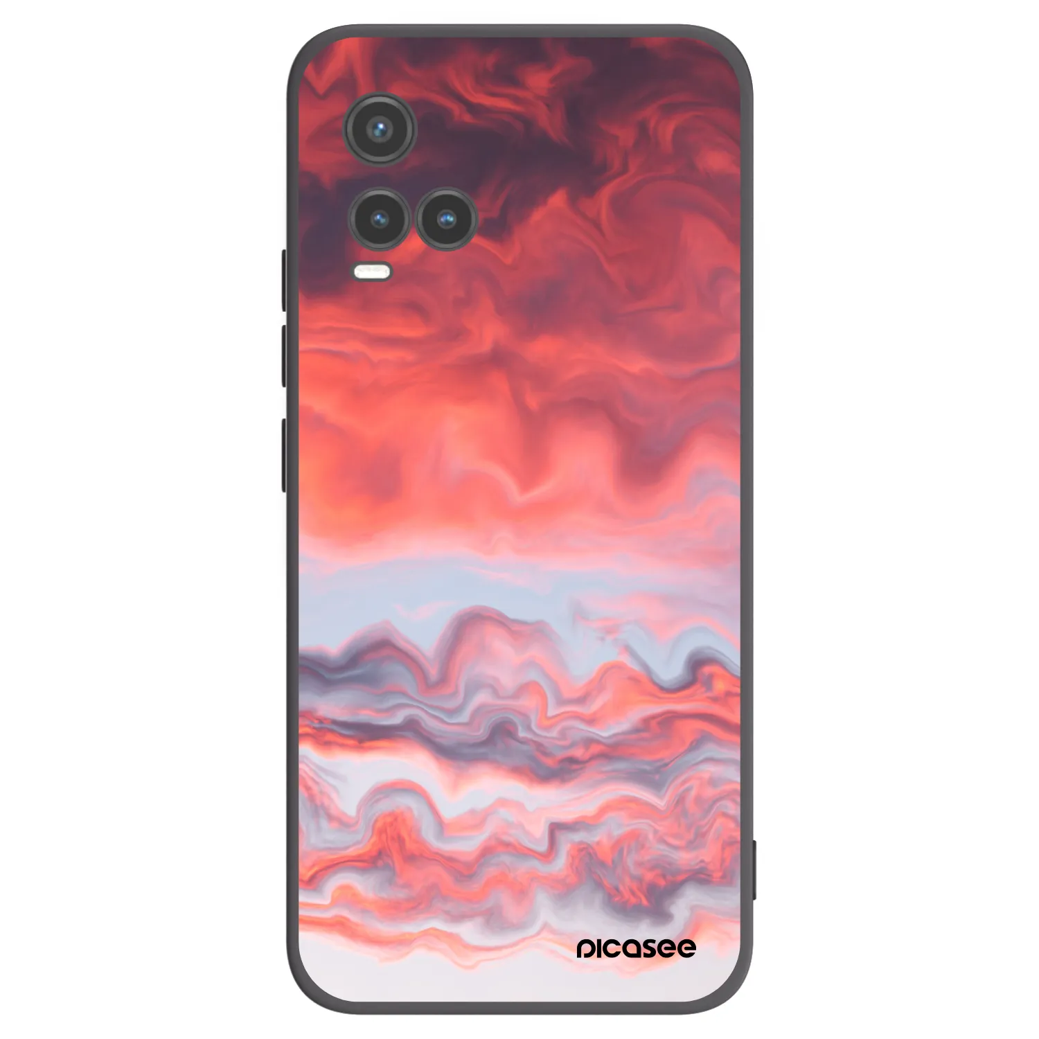 Picasee Vivo Y33s Hülle - Schwarzes Silikon - Sunset
