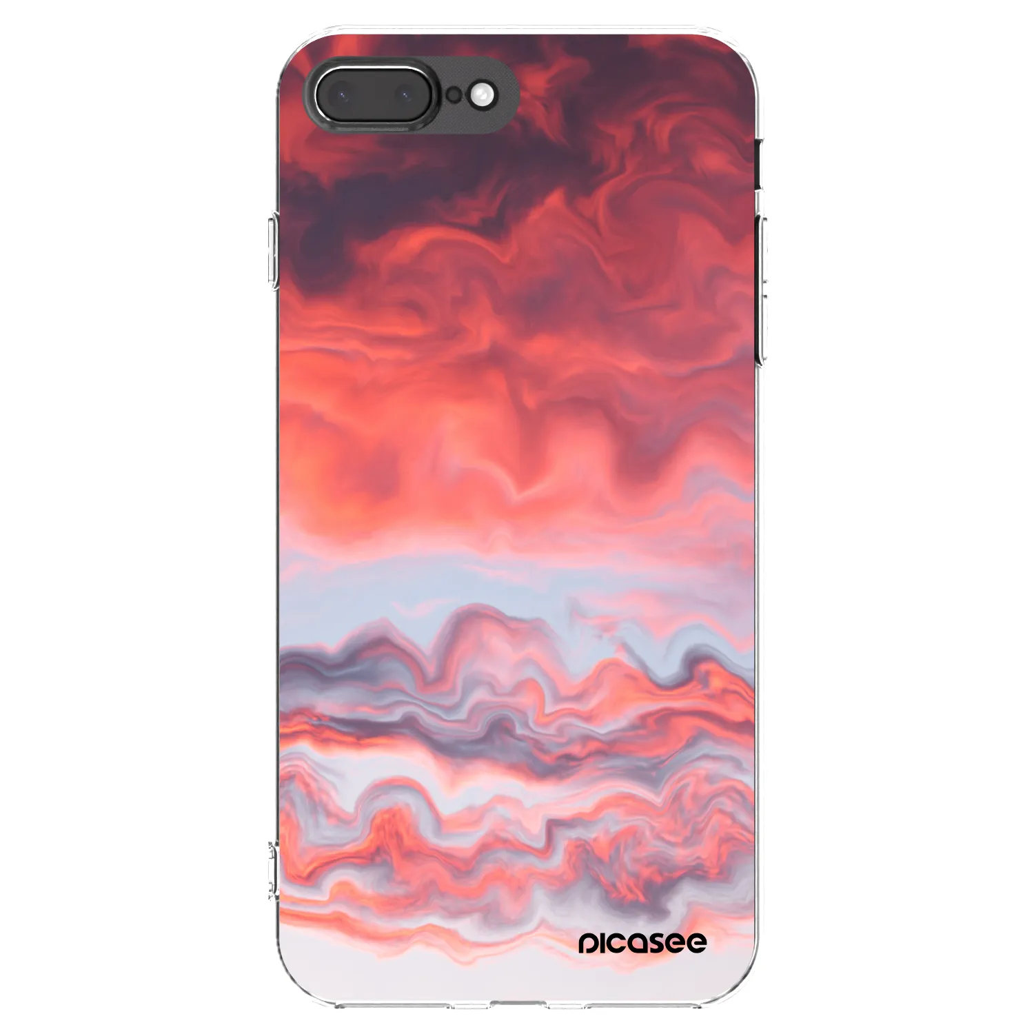 Picasee Apple iPhone 8 Plus Hülle - Transparentes Silikon - Sunset