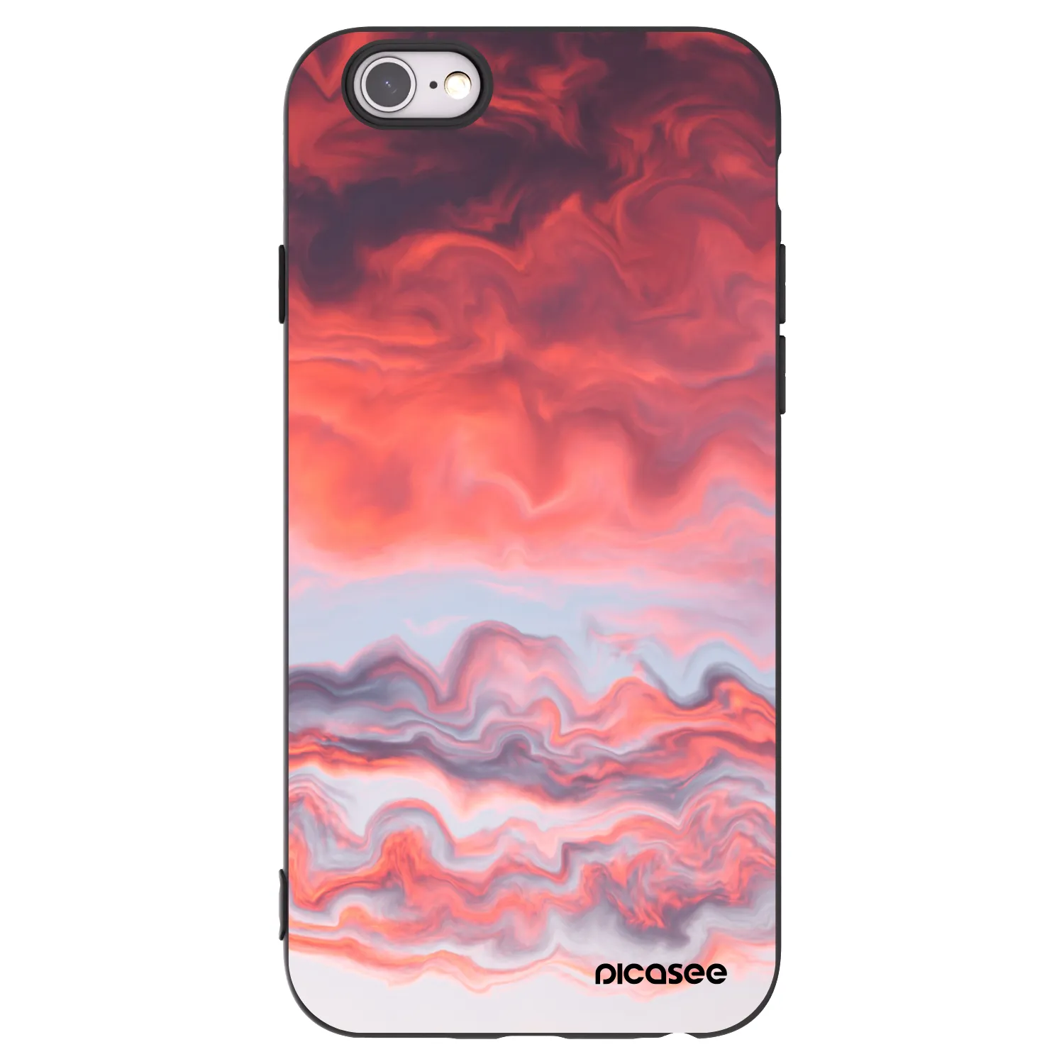 Picasee Apple iPhone 6/6S Hülle - Schwarzes Silikon - Sunset