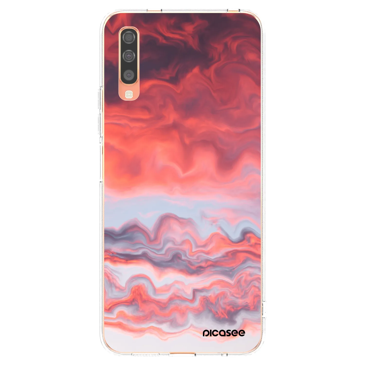 Picasee Samsung Galaxy A70 A705F Hülle - Transparentes Silikon - Sunset