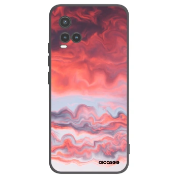 Picasee Vivo Y33s Hülle - Schwarzes Silikon - Sunset