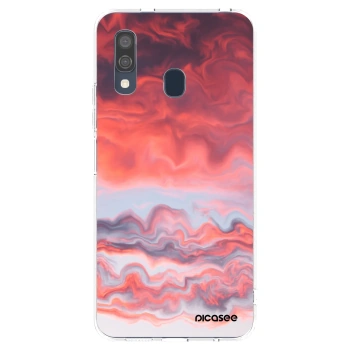 Picasee Samsung Galaxy A40 A405F Hülle - Transparentes Silikon - Sunset