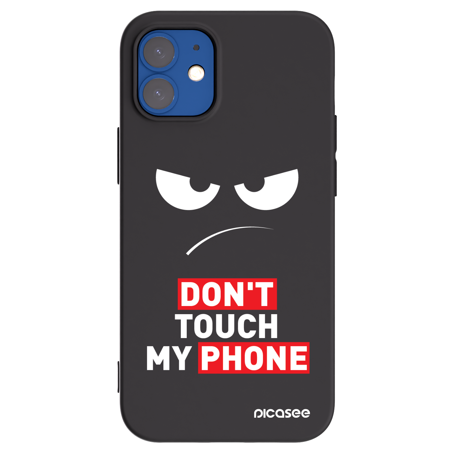 Picasee Apple iPhone 12 mini Hülle - Schwarzes Silikon - Angry Eyes - Transparent
