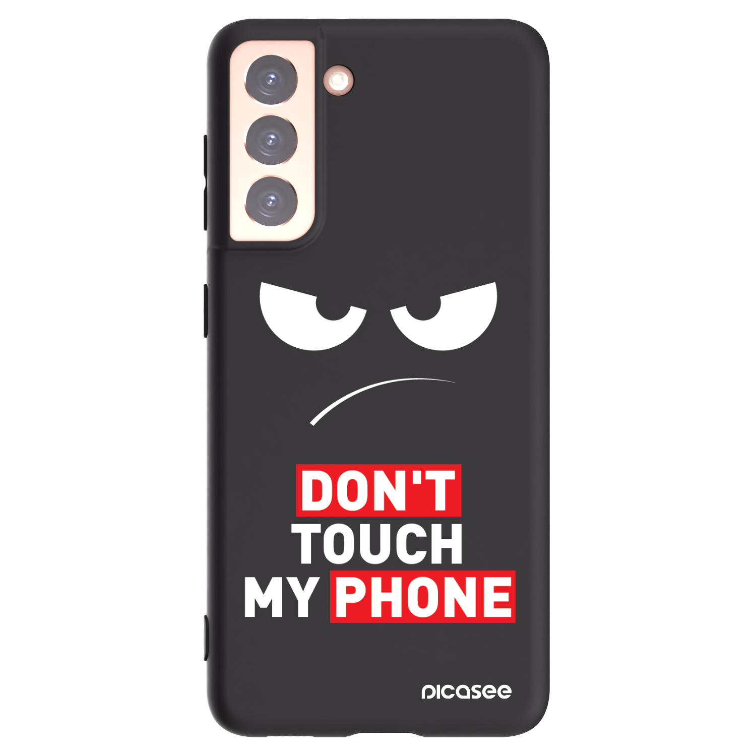 Picasee Samsung Galaxy S21 5G G991B Hülle - Schwarzes Silikon - Angry Eyes - Transparent