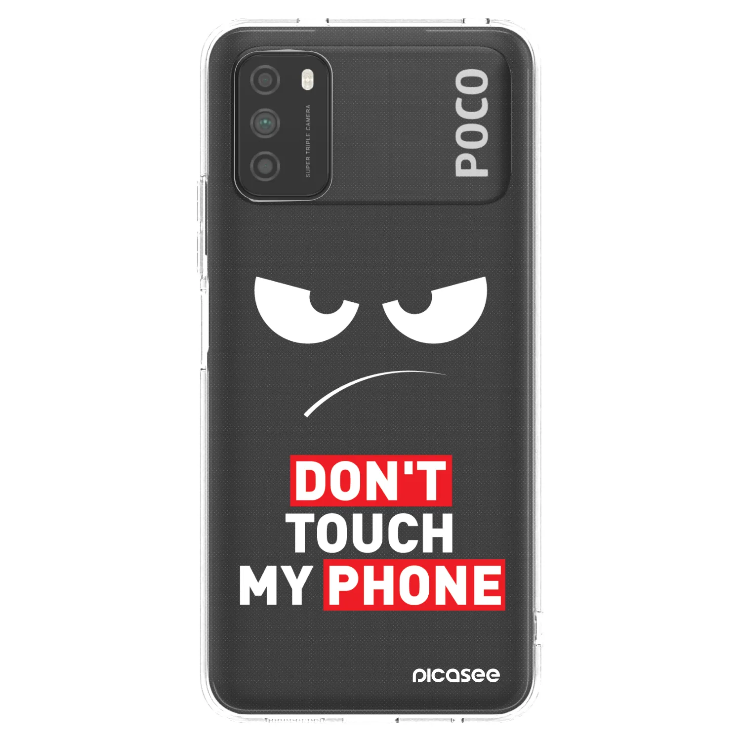 Picasee Xiaomi Poco M3 Hülle - Transparentes Silikon - Angry Eyes - Transparent