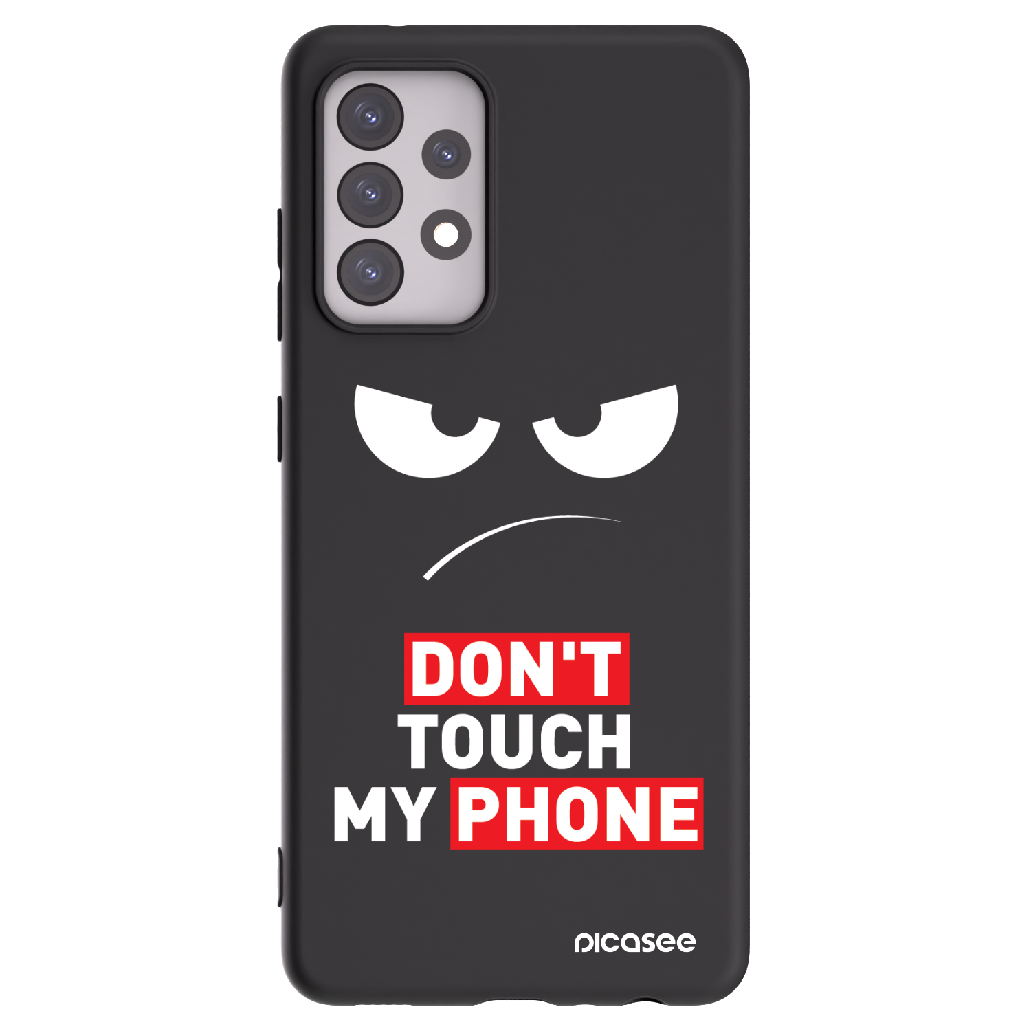 Picasee Samsung Galaxy A52 5G A525F Hülle - Schwarzes Silikon - Angry Eyes - Transparent