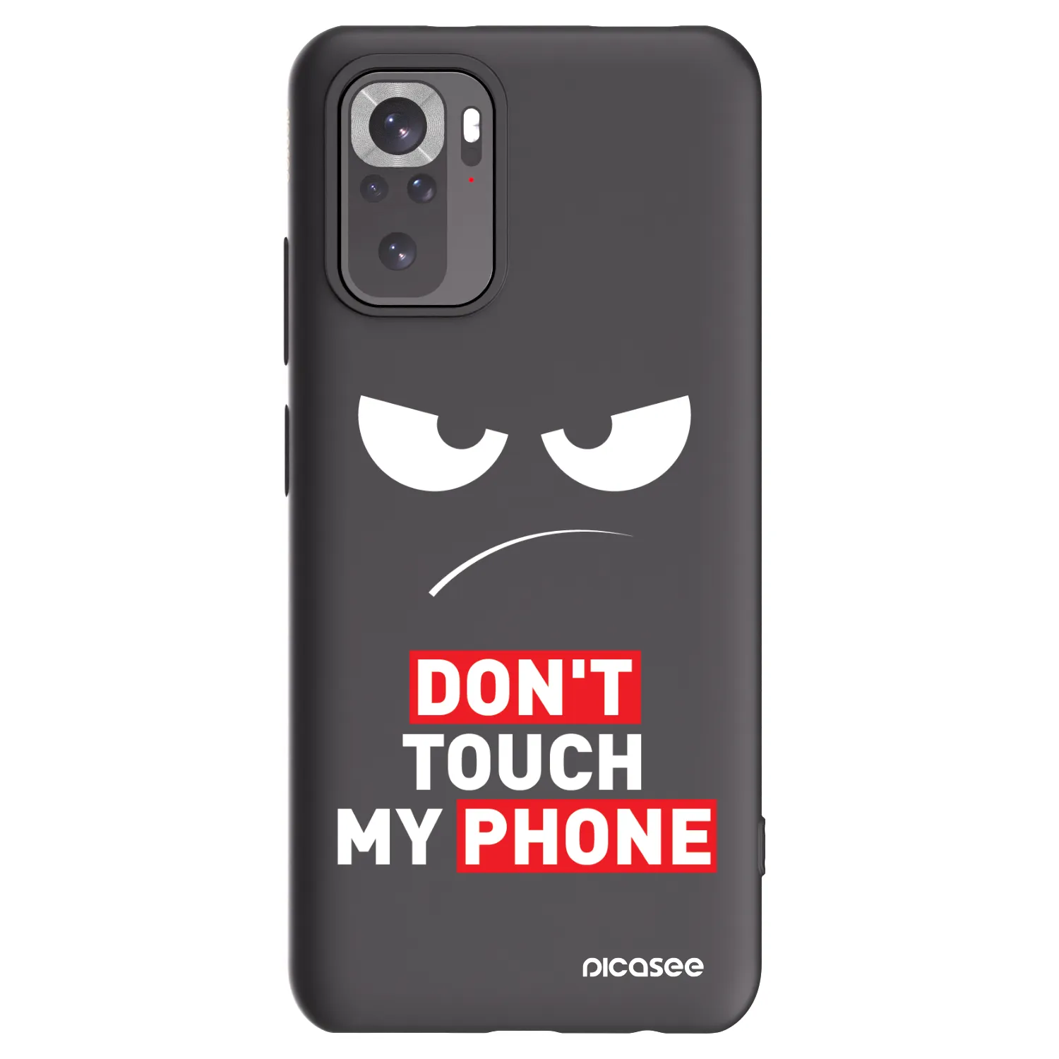 Picasee Xiaomi Redmi Note 10S Hülle - Schwarzes Silikon - Angry Eyes - Transparent