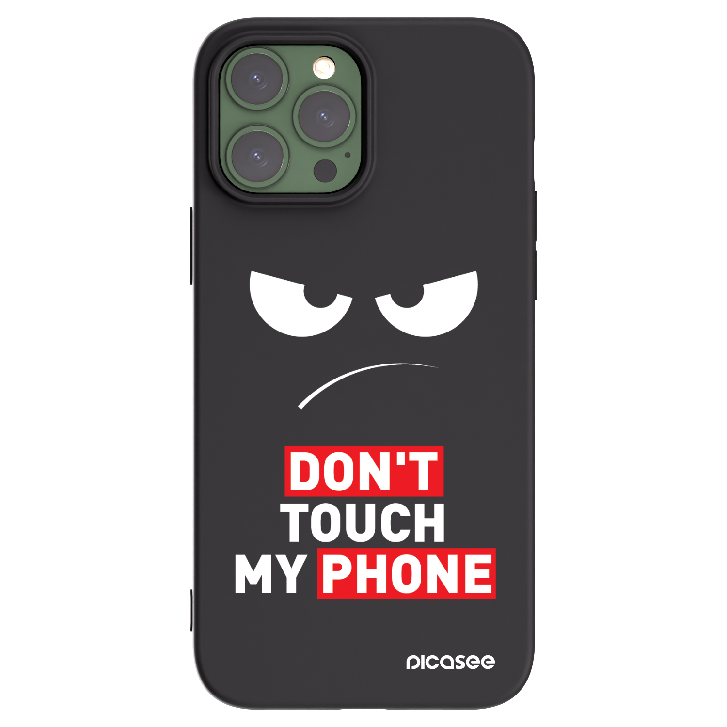 Picasee Apple iPhone 13 Pro Max Hülle - Schwarzes Silikon - Angry Eyes - Transparent