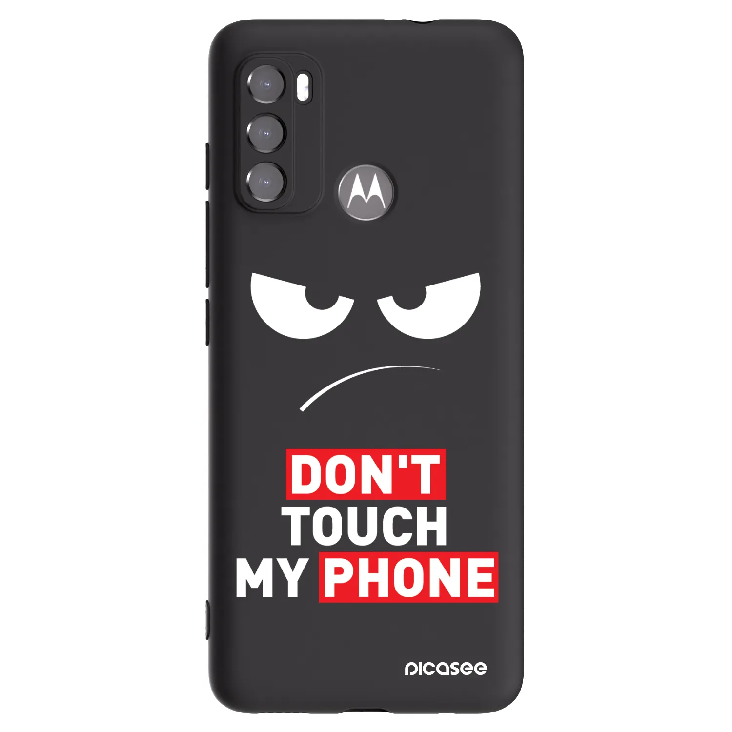 Picasee Motorola Moto G60 Hülle - Schwarzes Silikon - Angry Eyes - Transparent