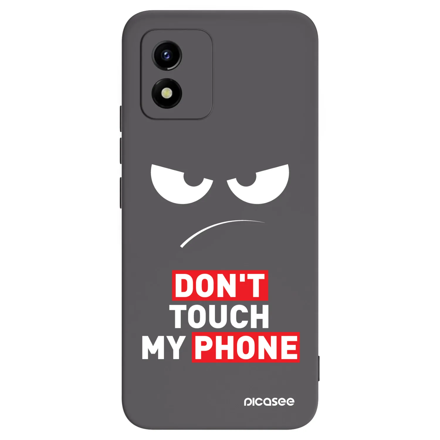 Picasee Vivo Y01 Hülle - Schwarzes Silikon - Angry Eyes - Transparent