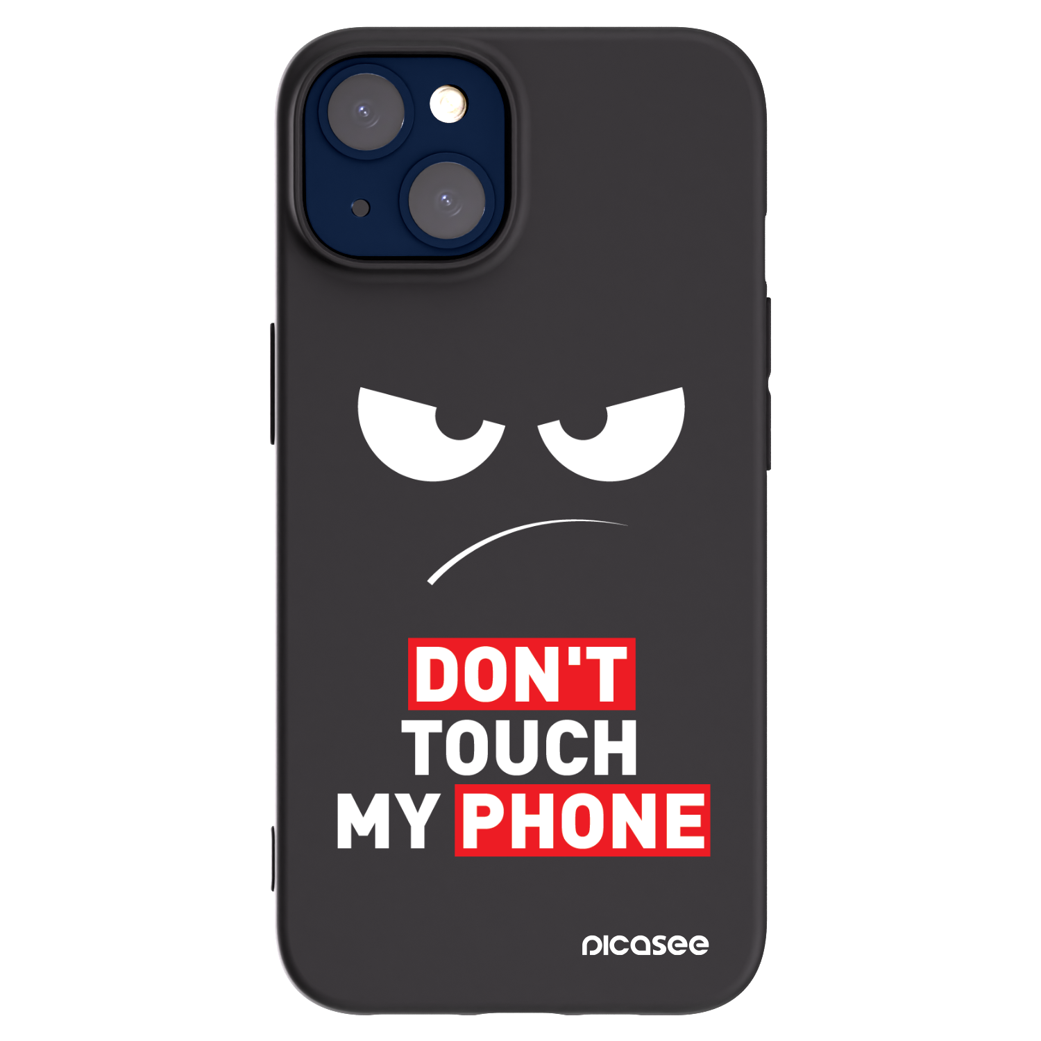 Picasee Apple iPhone 14 Hülle - Schwarzes Silikon - Angry Eyes - Transparent