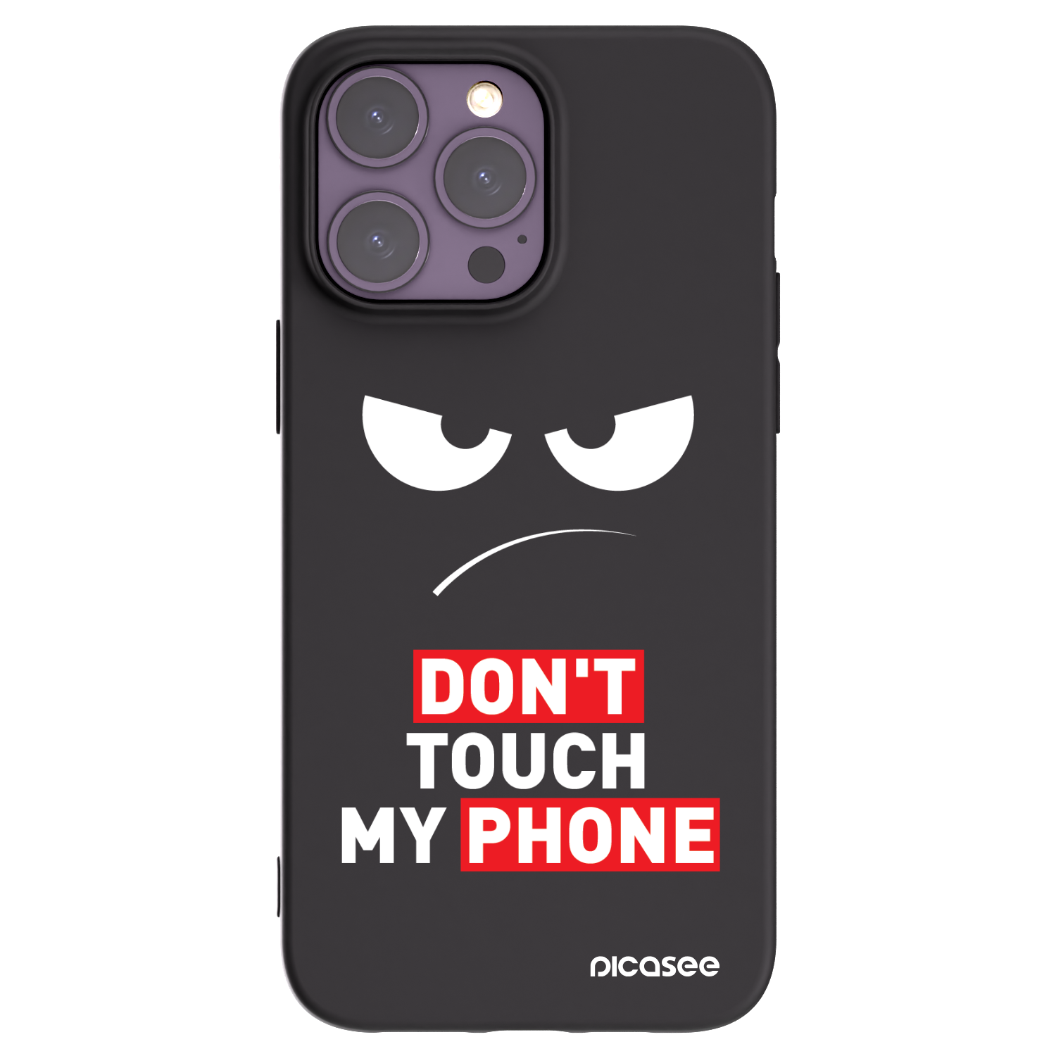 Picasee Apple iPhone 14 Pro Max Hülle - Schwarzes Silikon - Angry Eyes - Transparent