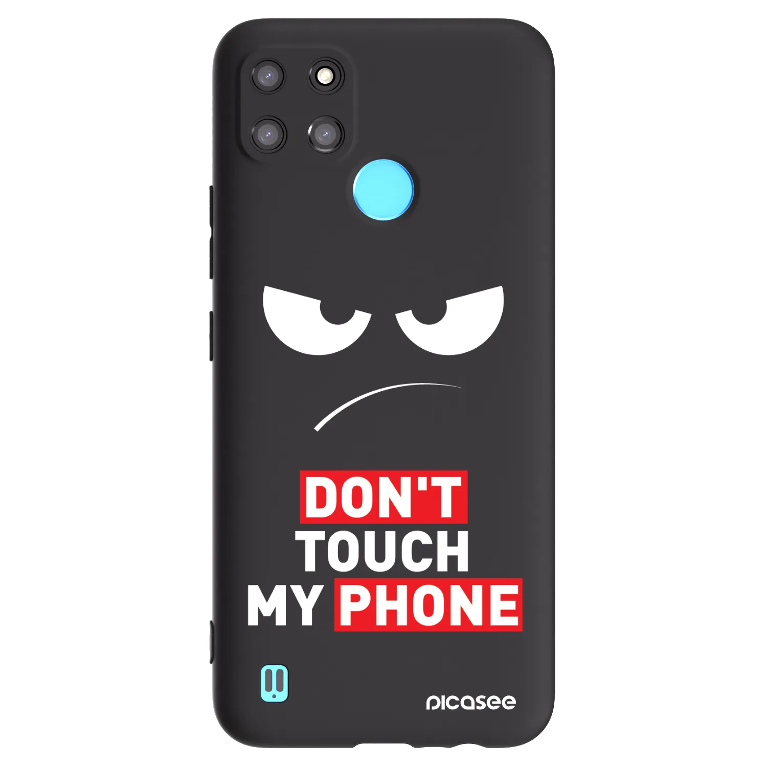 Picasee Realme C21Y Hülle - Schwarzes Silikon - Angry Eyes - Transparent