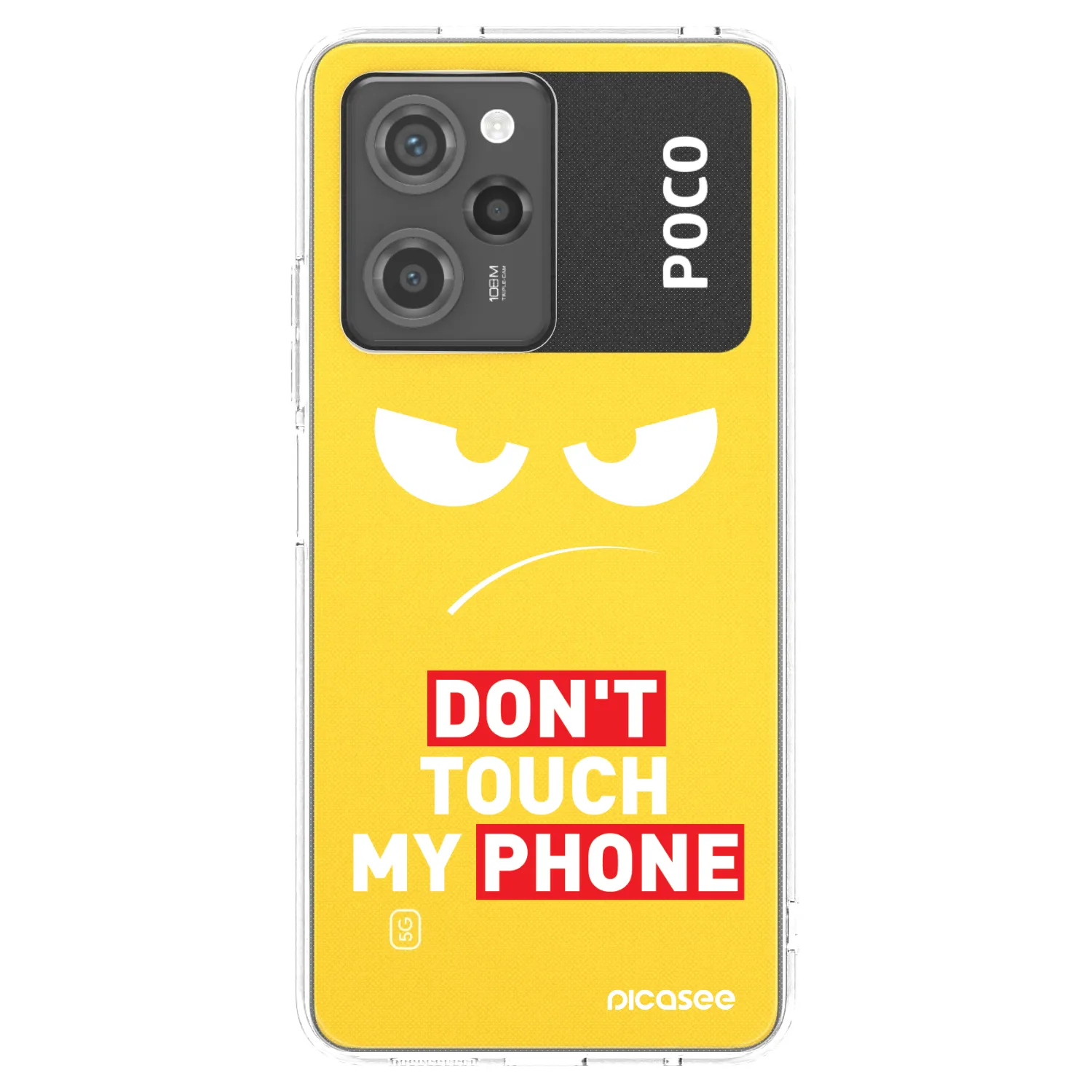 Picasee Xiaomi Poco X5 Pro Hülle - Schwarzes Silikon - Angry Eyes - Transparent