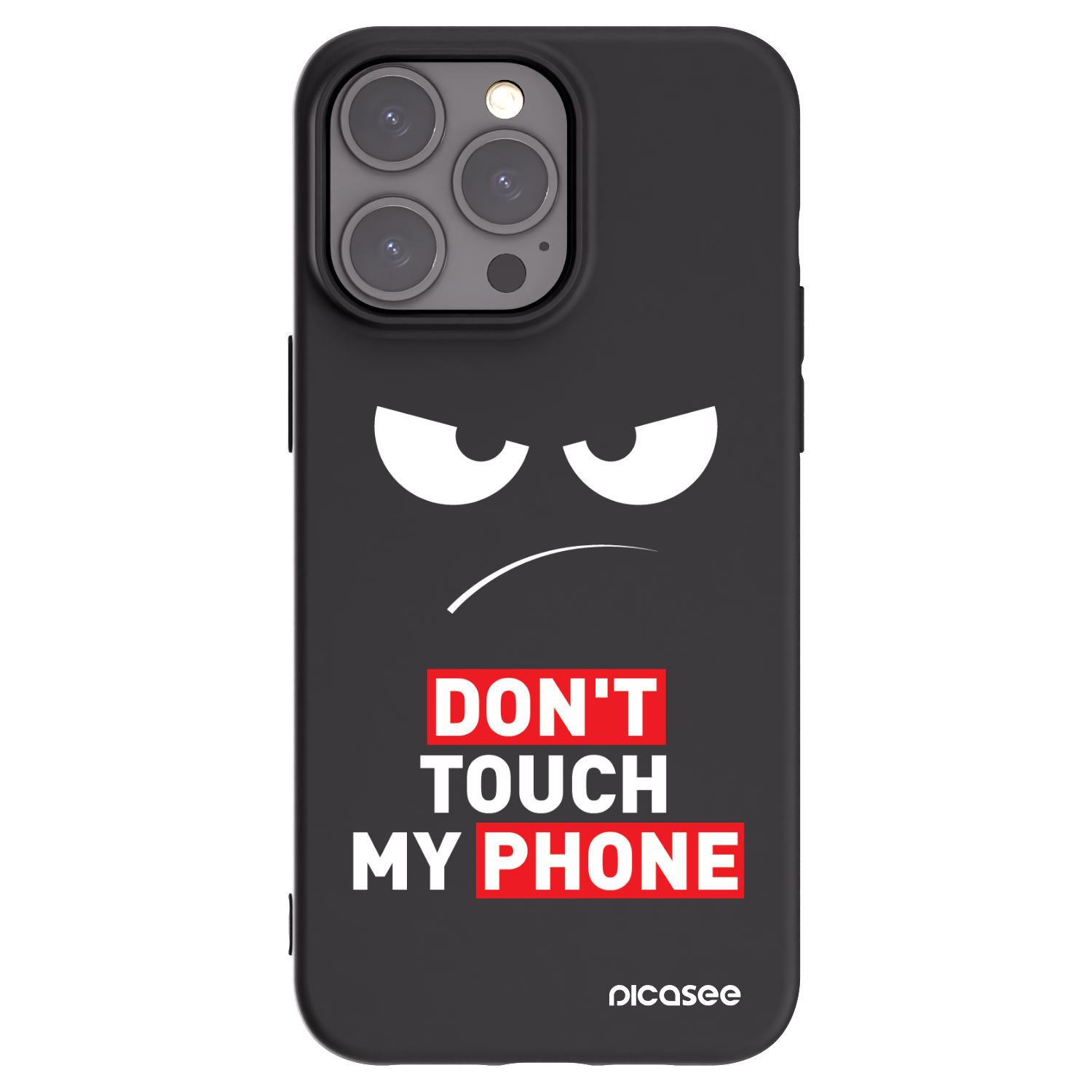 Picasee Apple iPhone 15 Pro Max Hülle - Schwarzes Silikon - Angry Eyes - Transparent