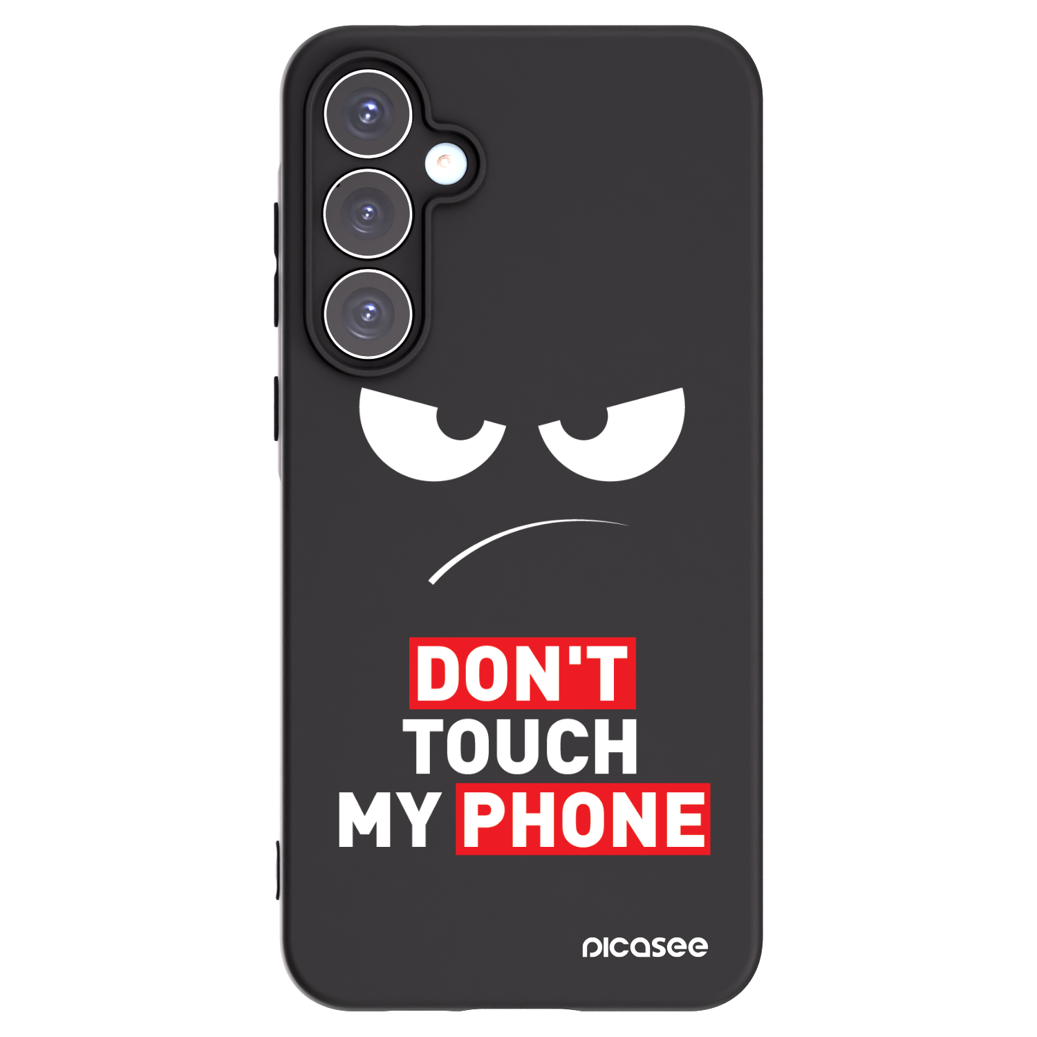 Picasee Samsung Galaxy A55 5G A556B Hülle - Schwarzes Silikon - Angry Eyes - Transparent