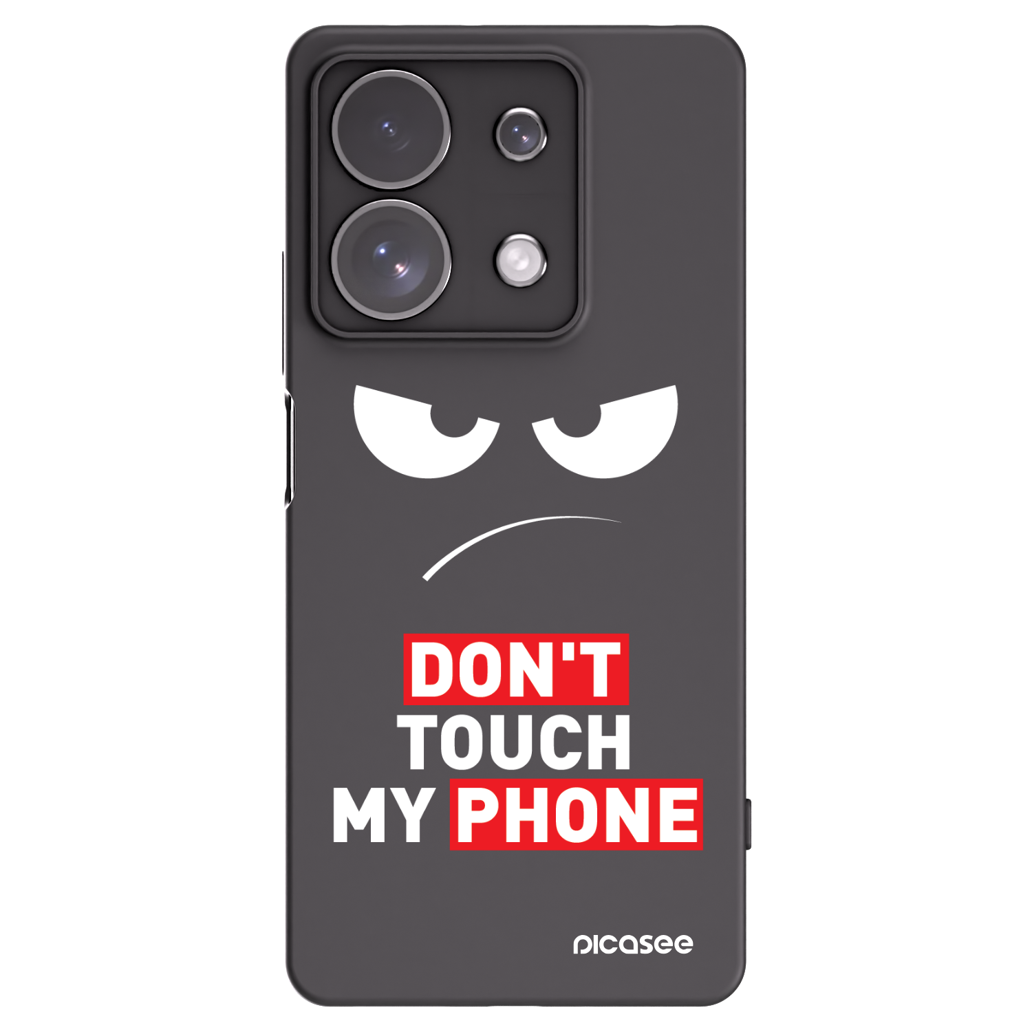 Picasee Xiaomi Redmi Note 13 Pro 4G Hülle - Schwarzes Silikon - Angry Eyes - Transparent