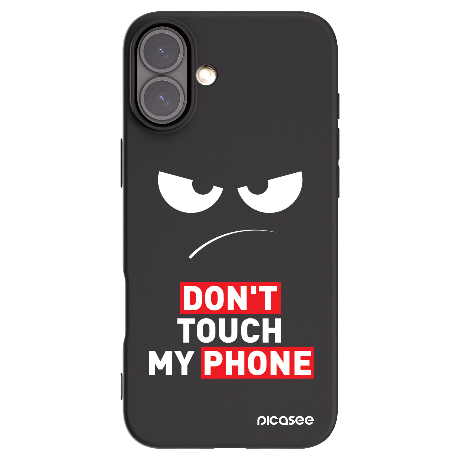 Picasee Apple iPhone 16 Plus Hülle - Schwarzes Silikon - Angry Eyes - Transparent