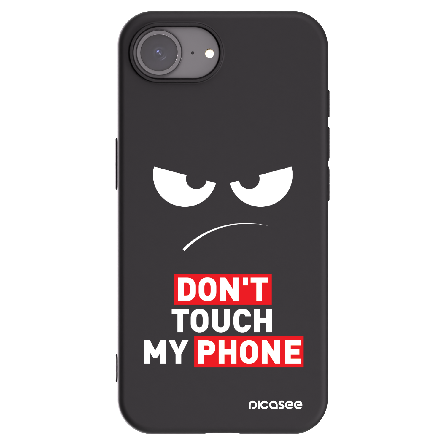 Picasee Apple iPhone 16e Hülle - Schwarzes Silikon - Angry Eyes - Transparent