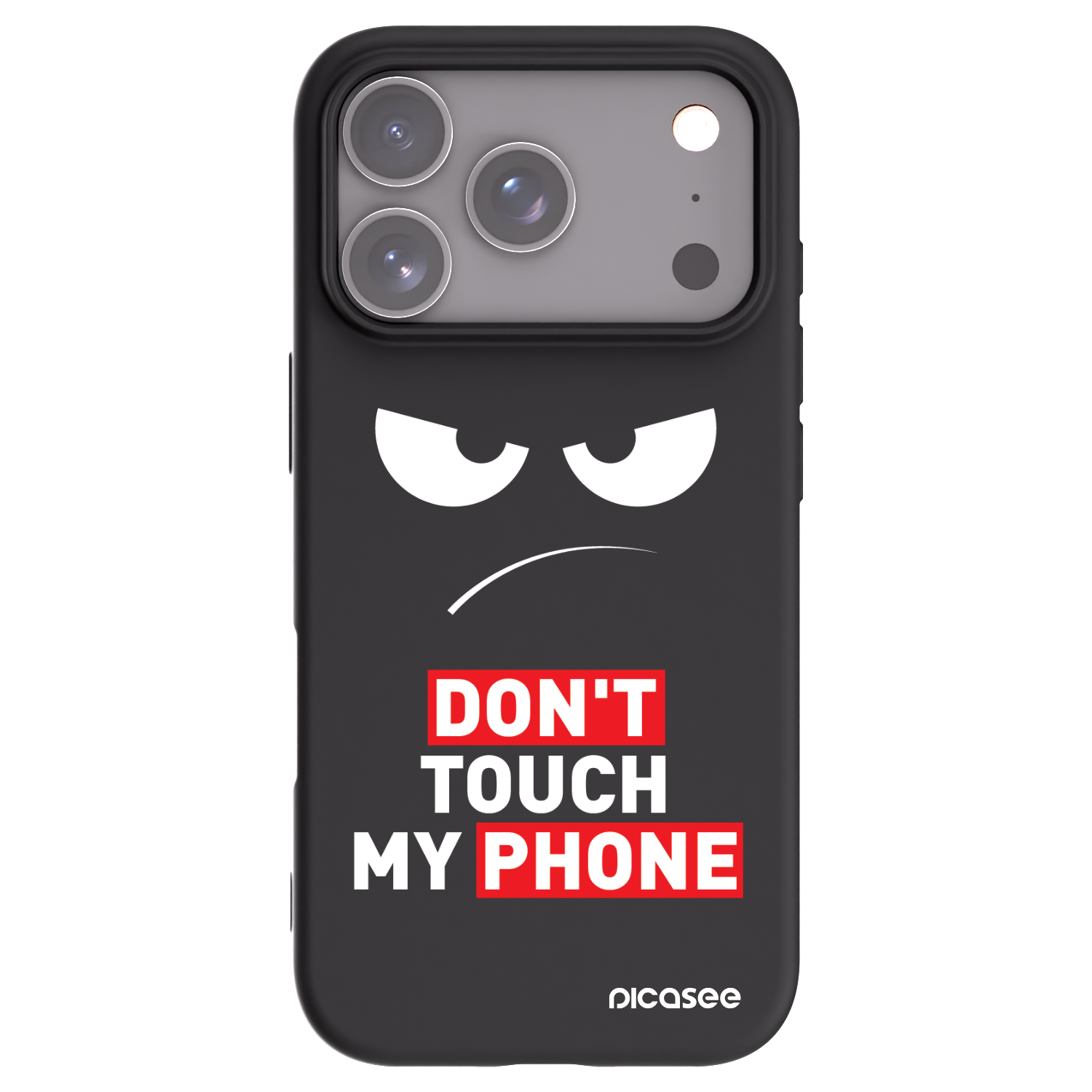 Picasee Apple iPhone 17 Pro Hülle - Schwarzes Silikon - Angry Eyes - Transparent