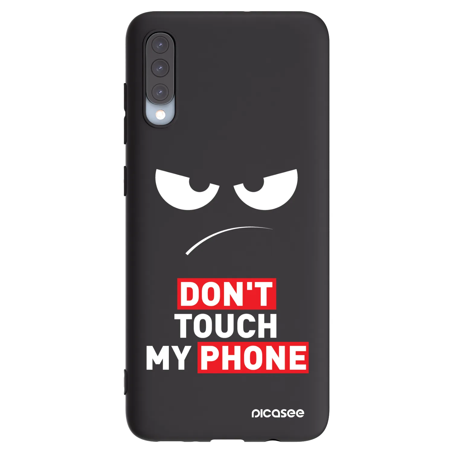 Picasee Samsung Galaxy A70 A705F Hülle - Schwarzes Silikon - Angry Eyes - Transparent