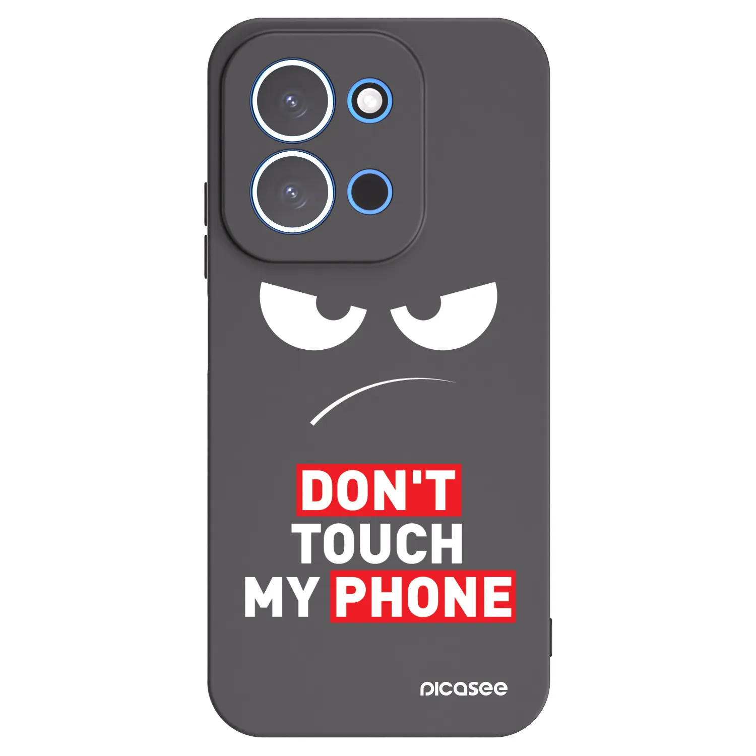 Picasee Xiaomi Redmi 15C 4G Hülle - Schwarzes Silikon - Angry Eyes - Transparent
