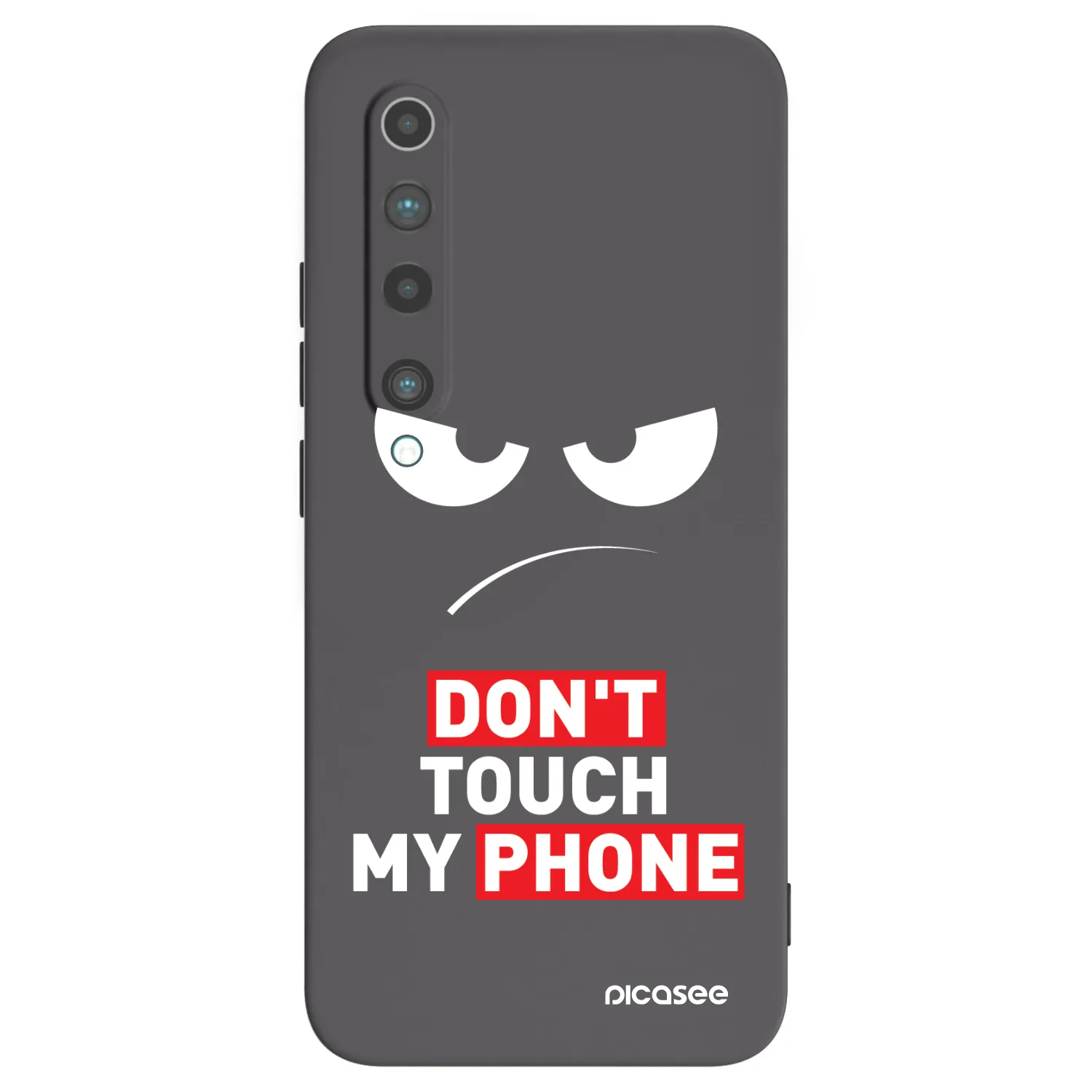 Picasee Xiaomi Mi 10 Hülle - Schwarzes Silikon - Angry Eyes - Transparent