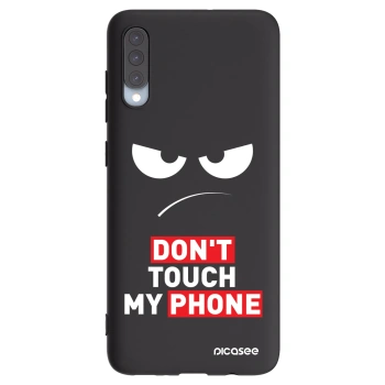 Picasee Samsung Galaxy A70 A705F Hülle - Schwarzes Silikon - Angry Eyes - Transparent