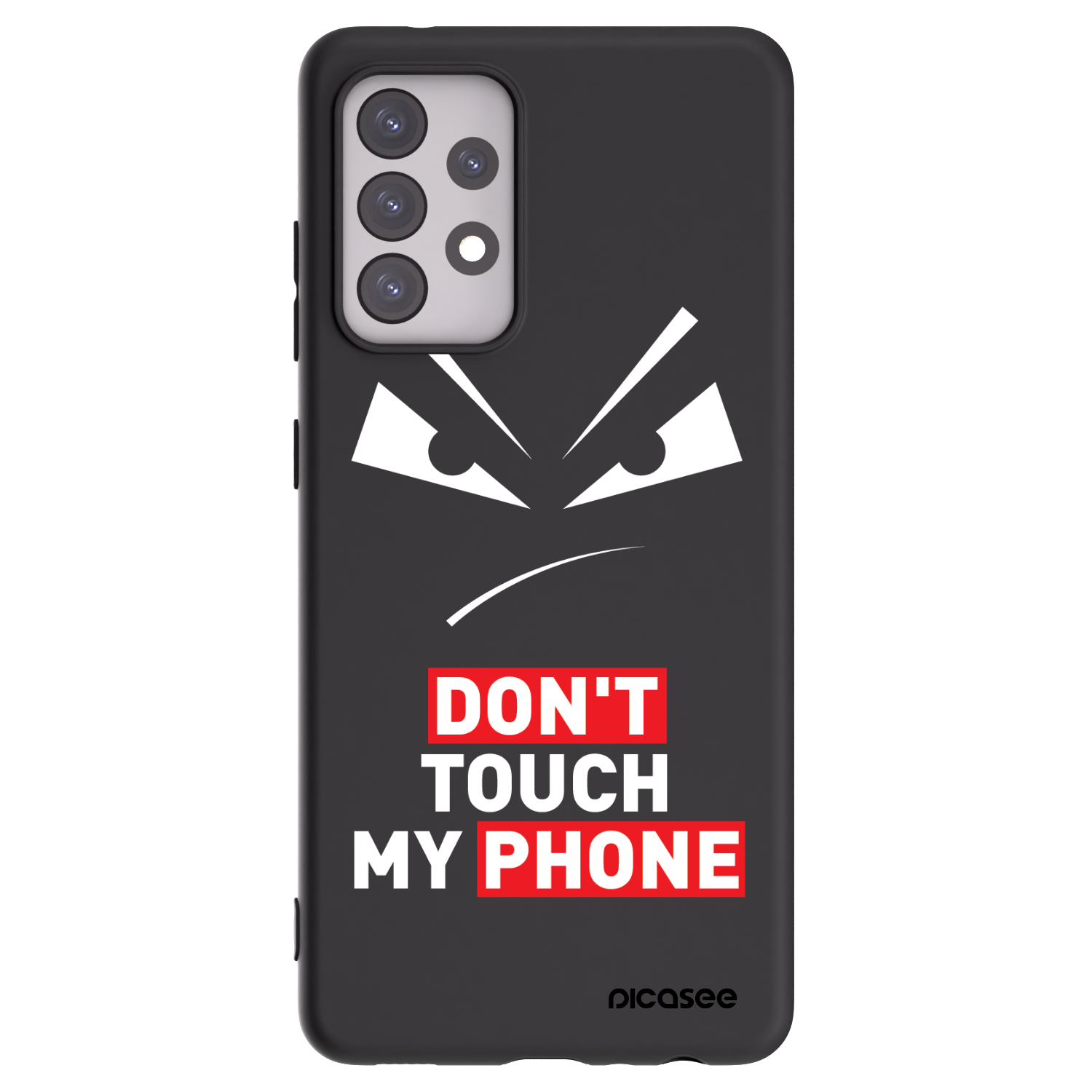 Picasee Samsung Galaxy A52 5G A525F Hülle - Schwarzes Silikon - Evil Eye - Transparent