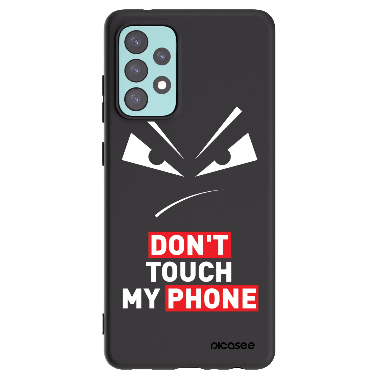 Picasee Samsung Galaxy A72 A725F Hülle - Schwarzes Silikon - Evil Eye - Transparent