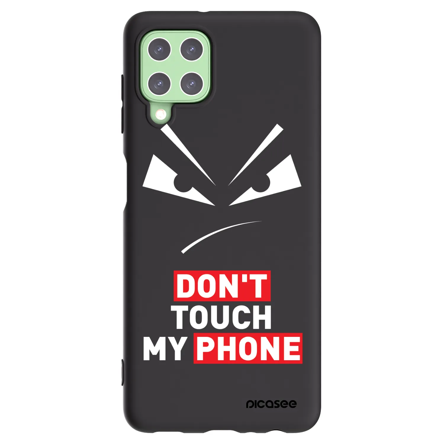 Picasee Samsung Galaxy A22 A225F 4G Hülle - Schwarzes Silikon - Evil Eye - Transparent