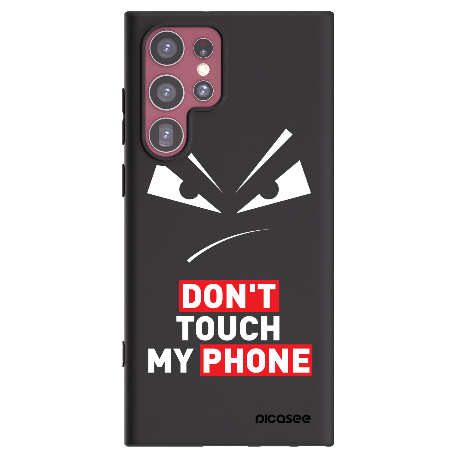 Picasee Samsung Galaxy S22 Ultra 5G Hülle - Schwarzes Silikon - Evil Eye - Transparent