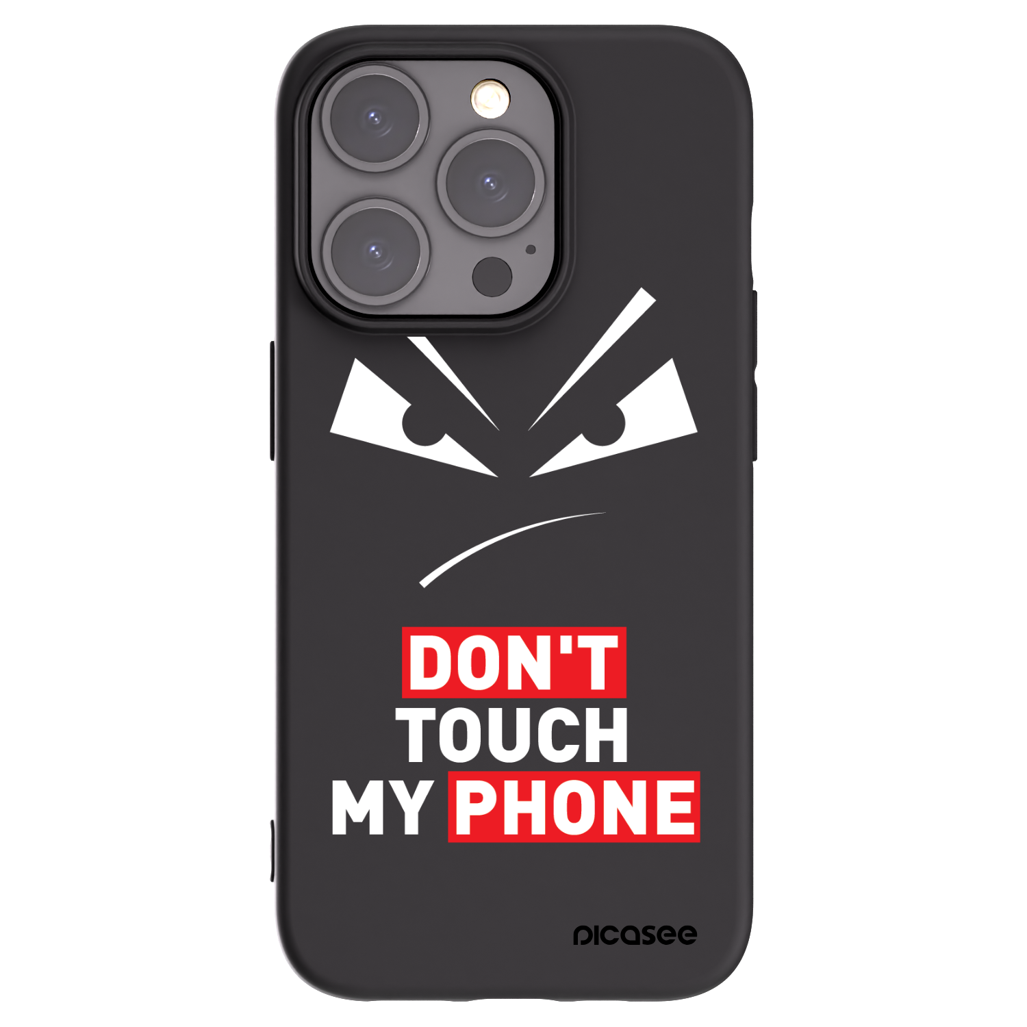 Picasee Apple iPhone 15 Pro Hülle - Schwarzes Silikon - Evil Eye - Transparent