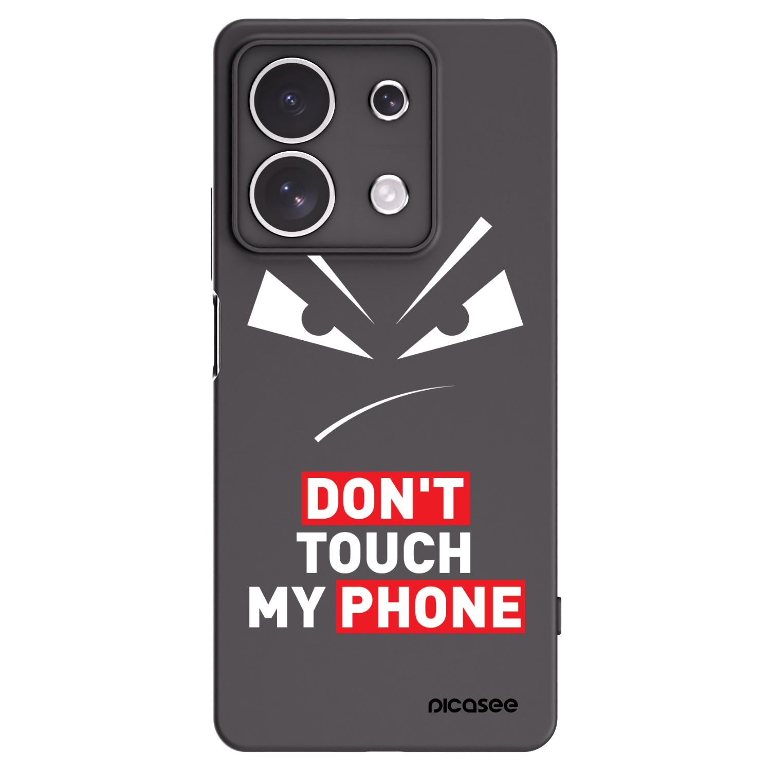 Picasee Xiaomi Redmi Note 13 4G Hülle - Schwarzes Silikon - Evil Eye - Transparent