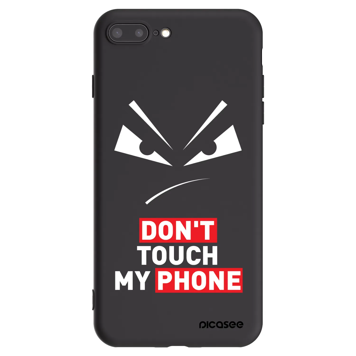 Picasee Apple iPhone 8 Plus Hülle - Schwarzes Silikon - Evil Eye - Transparent