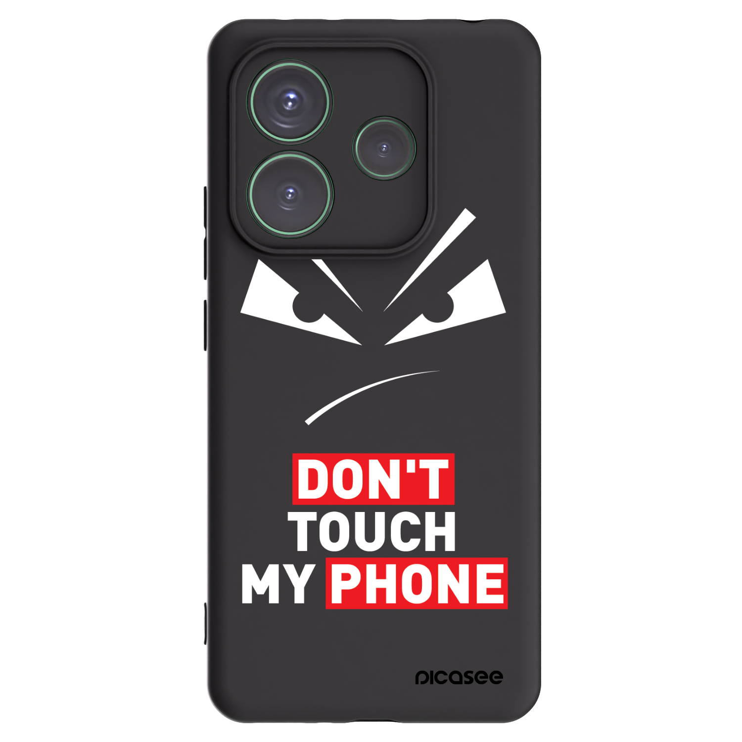 Picasee Xiaomi Redmi Note 14 5G Hülle - Schwarzes Silikon - Evil Eye - Transparent