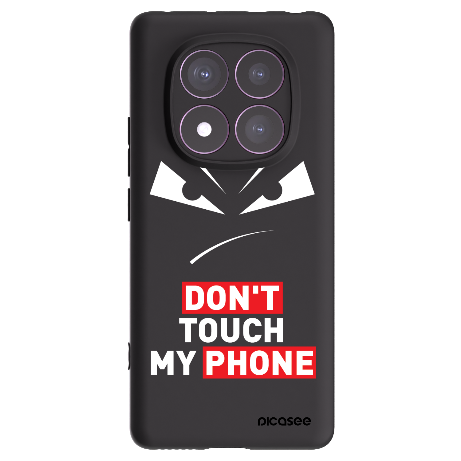 Picasee Xiaomi Redmi Note 14 Pro 4G Hülle - Schwarzes Silikon - Evil Eye - Transparent