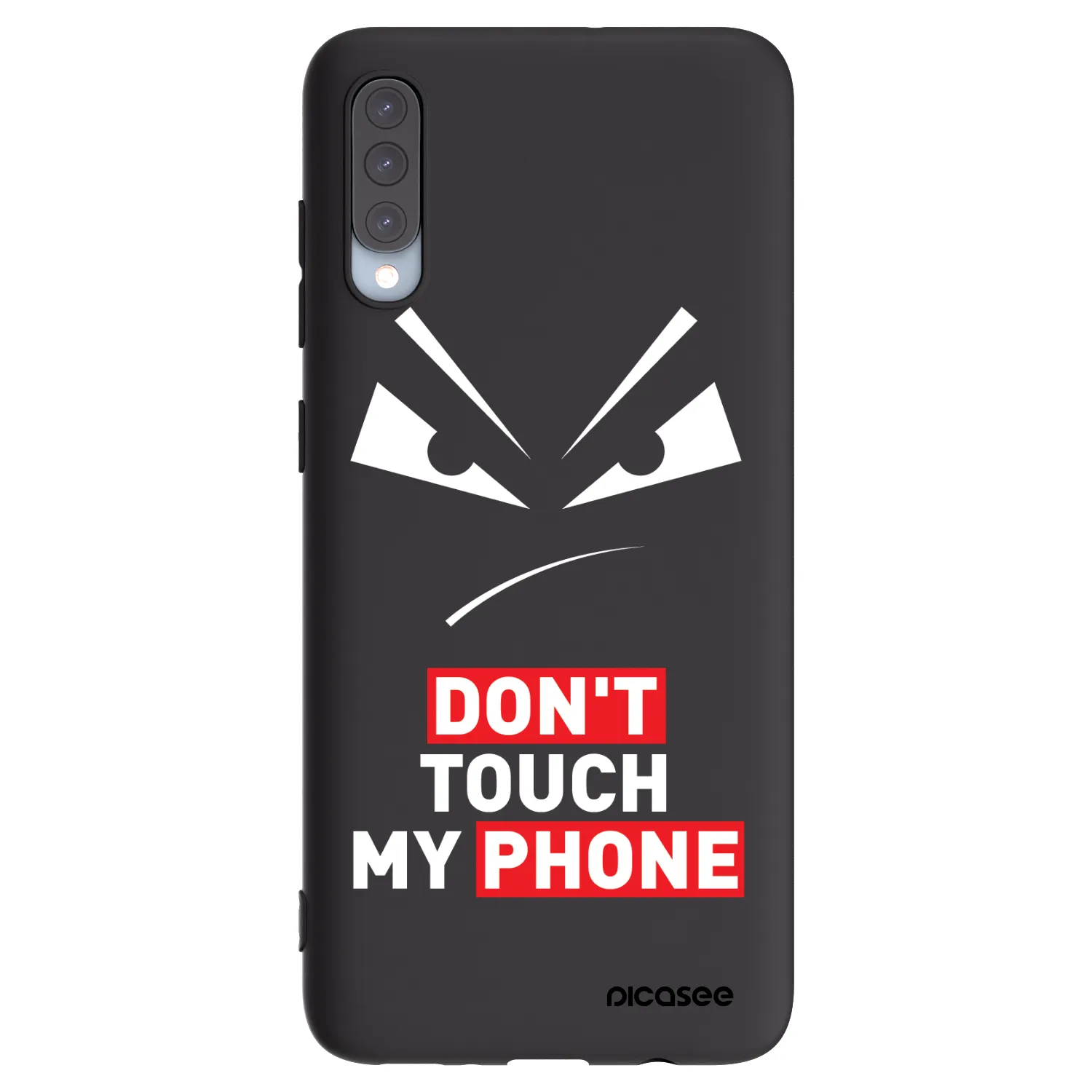 Picasee Samsung Galaxy A70 A705F Hülle - Schwarzes Silikon - Evil Eye - Transparent