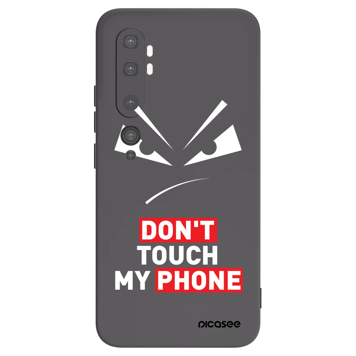 Picasee Xiaomi Mi Note 10 (Pro) Hülle - Schwarzes Silikon - Evil Eye - Transparent