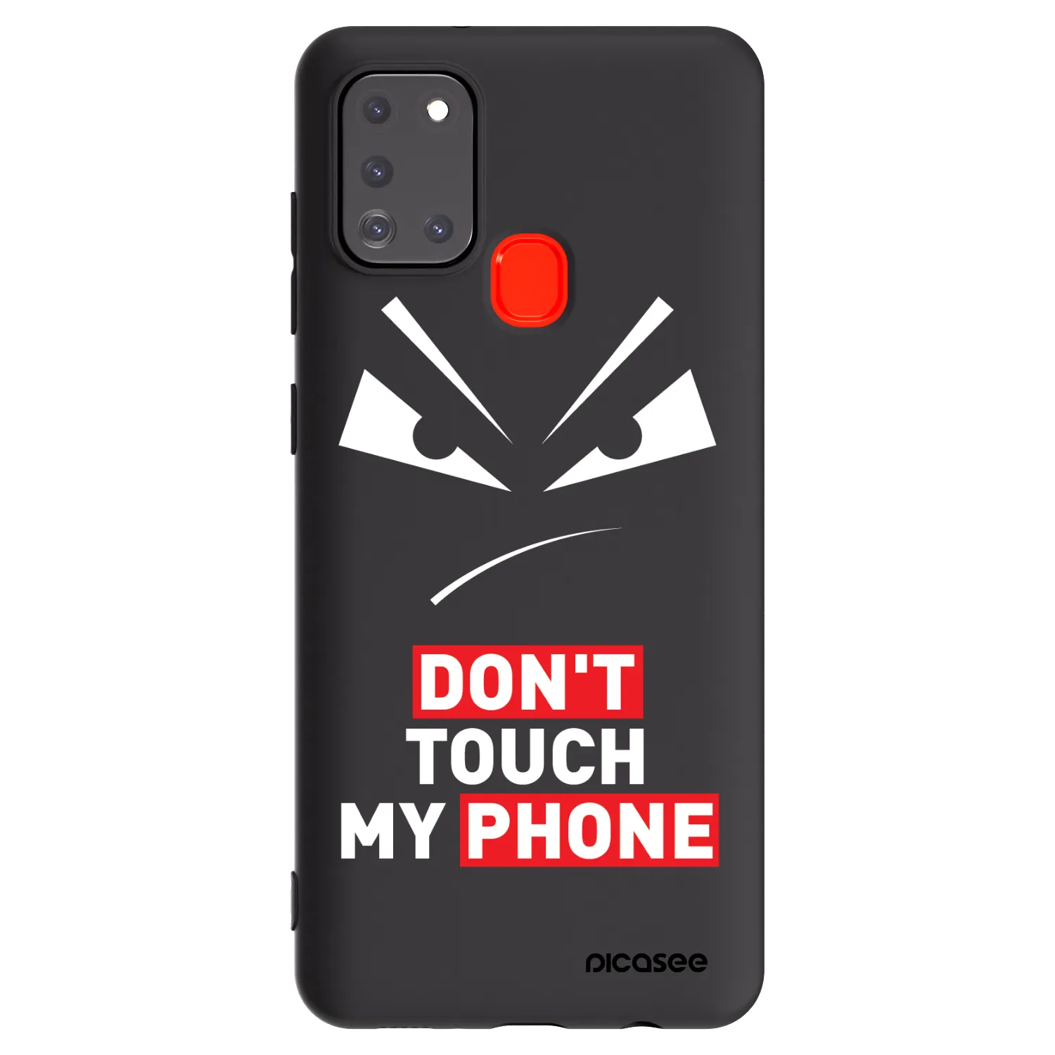 Picasee Samsung Galaxy A21s Hülle - Schwarzes Silikon - Evil Eye - Transparent